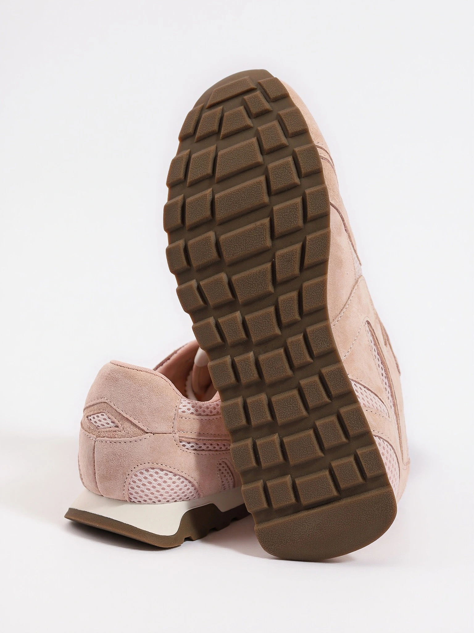 Кроссовки комбинированные розового цвета на низкой подошве